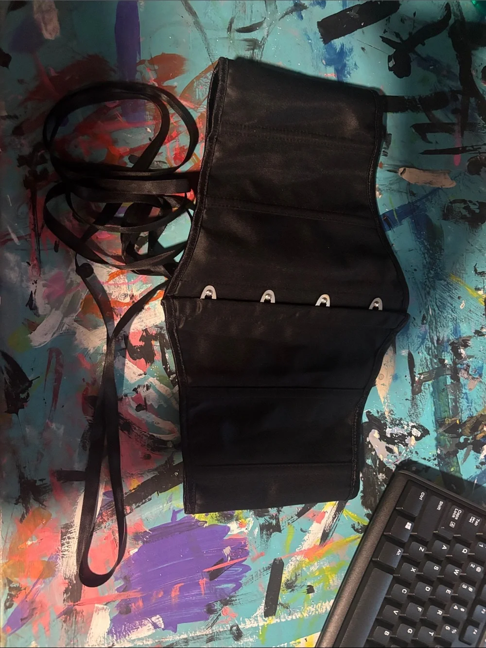 Amazon Black Lace-Up Waist Belt